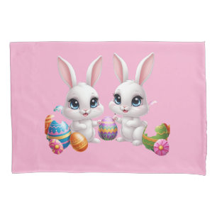 Funda De Cojín Conejo de Pascua Kawaii - Diseño Conyugal Cute Big