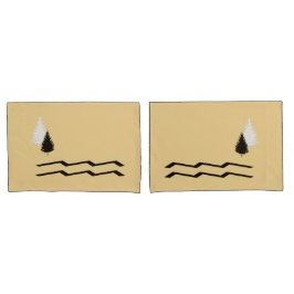 Funda De Cojín Conjunto de almohadas únicas de árbol y río rústic