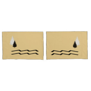 Funda De Cojín Conjunto de almohadas únicas de árbol y río rústic