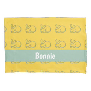 Funda De Cojín Conjuntos de nombres personalizados en amarillo