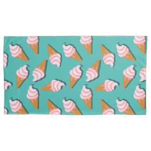 Funda De Cojín Conos de gofres patrón de helado y yogur congelado