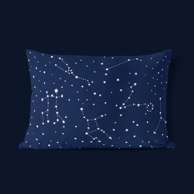 Funda De Cojín Constelación nocturna de las estrellas blancas de  (Mockup)