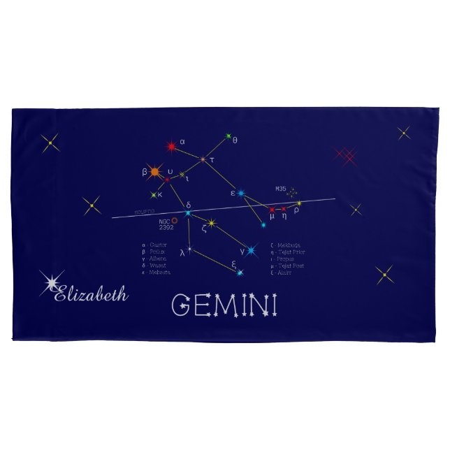 Funda De Cojín Constellation GEMINI único, elegante (Anverso)
