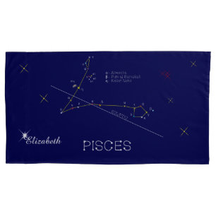 Funda De Cojín Constellation PISCES único, brillante