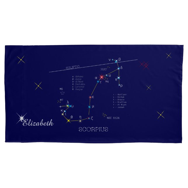 Funda De Cojín Constellation SCORPIUS único, impresionante (Anverso)