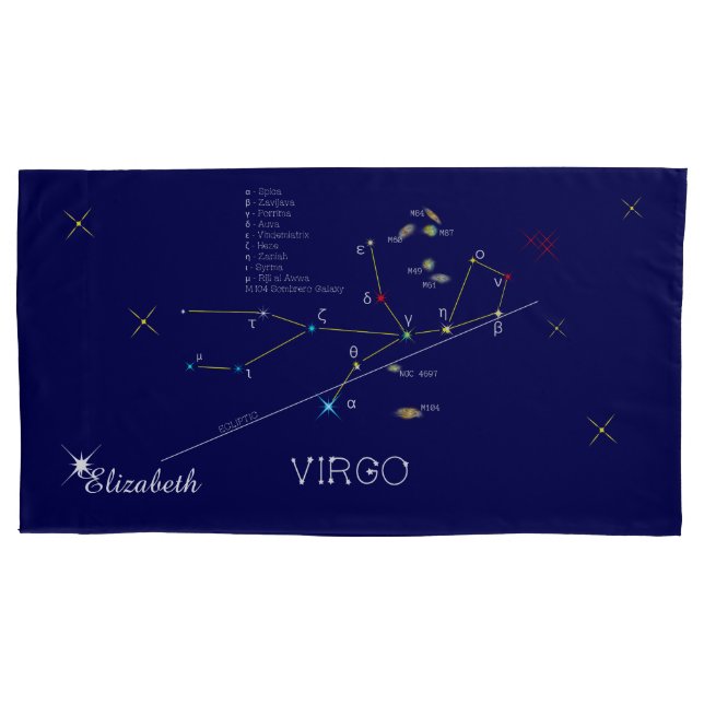 Funda De Cojín Constellation VIRGO único, impresionante (Anverso)