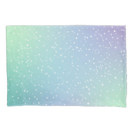 Funda De Cojín Constellations Green Purple Gradient Stars