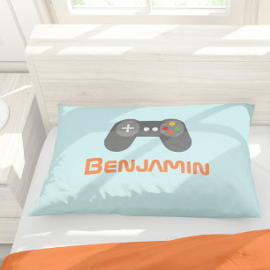Funda De Cojín Controlador de videojuegos azul claro