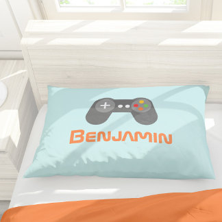 Funda De Cojín Controlador de videojuegos azul claro