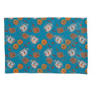 Funda De Cojín Cookies, bollos: patrón de fondo azul