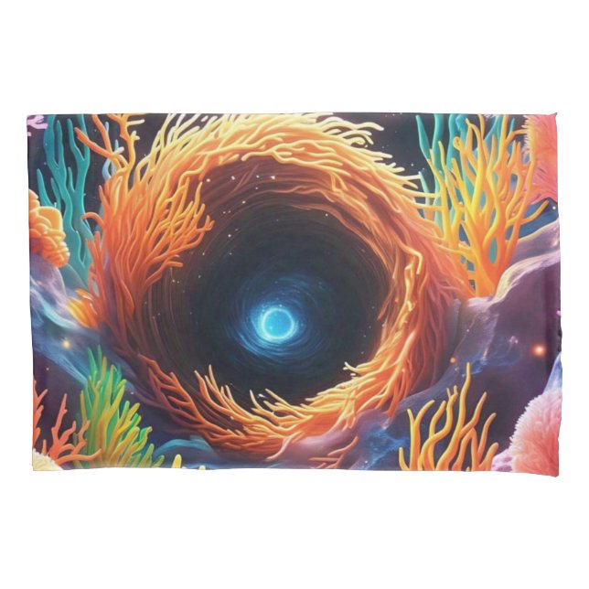 Funda De Cojín Coral subacuático Vortex (Anverso)