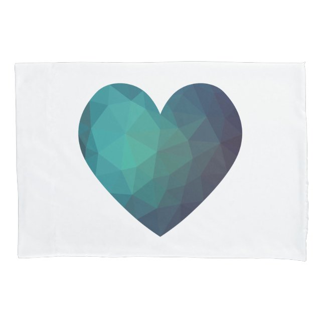 Funda De Cojín Corazón azul moderno (Anverso)