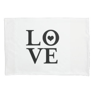 Funda De Cojín Corazón de Amor Negro y Blanco Chic Moderno