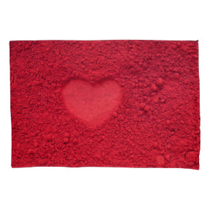 Funda De Cojín Corazón de la Sombra de Ojos Rojos: Textura Cosmét