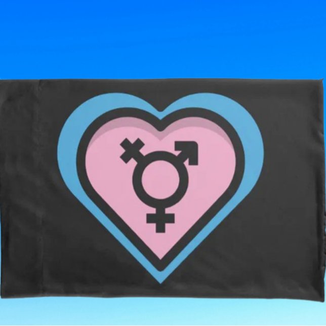 Funda De Cojín Corazón del Orgullo Trans (Subido por el creador)