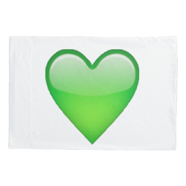 Funda De Cojín Corazón verde - Emoji (Reverso)