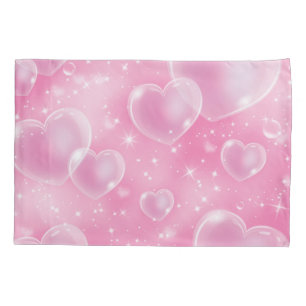 Funda De Cojín Corazones Burbuja Rosados Estilo Chica Dulce 90