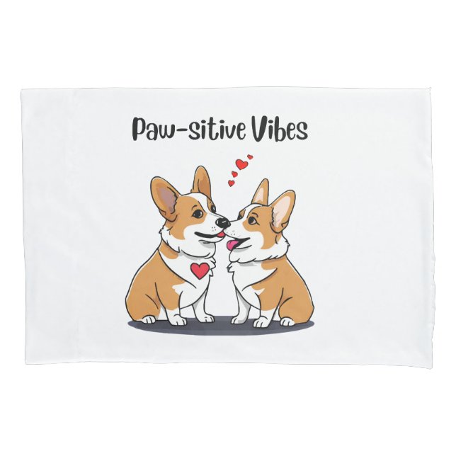 Funda De Cojín Corazones de Corgis Vibes (Anverso)