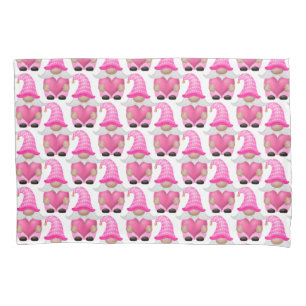 Funda De Cojín Corazones de gnomos rosados bosque escandinavo lin
