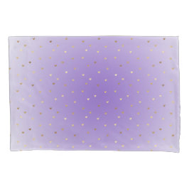 Funda De Cojín Corazones de oro morado Ombre