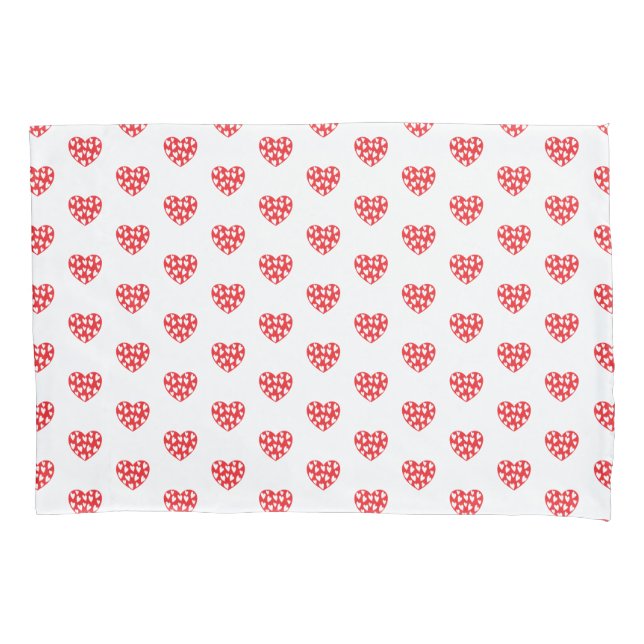Funda De Cojín Corazones Rojos Con Corazones Pequeños (Anverso)