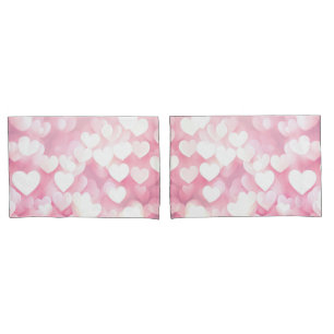 Funda De Cojín Corazones rosados de Bokeh