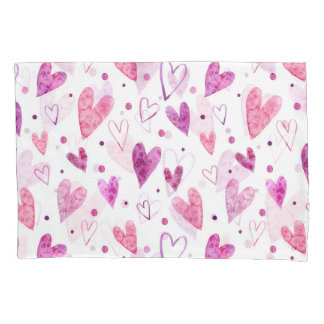 Funda De Cojín Corazones rosas y puntos de polka: Delicia románti