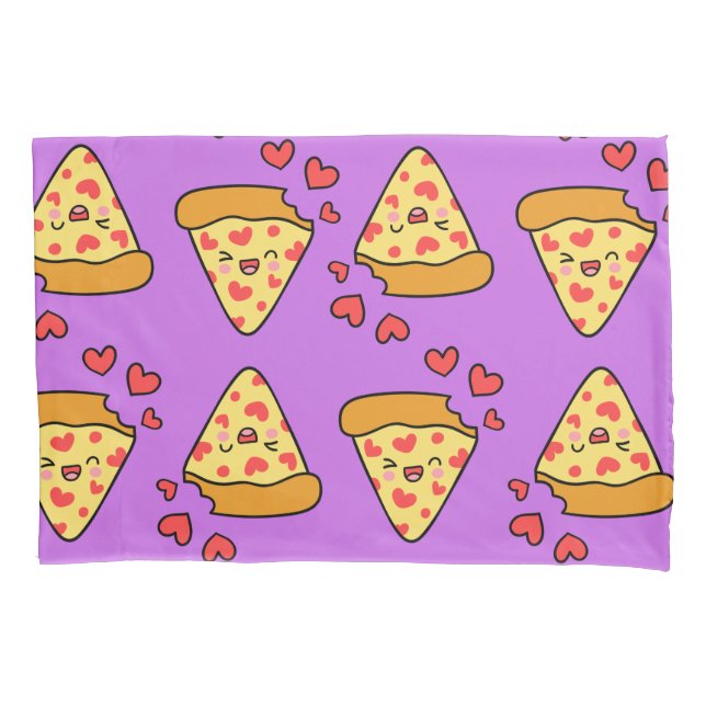 Funda De Cojín Cosa de reír pizza divertida chica de niños morado (Anverso)