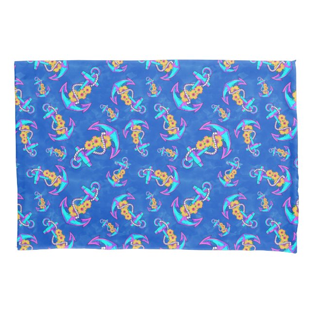 Funda De Cojín Costa Naval Nautical Anchor Beach (Anverso)