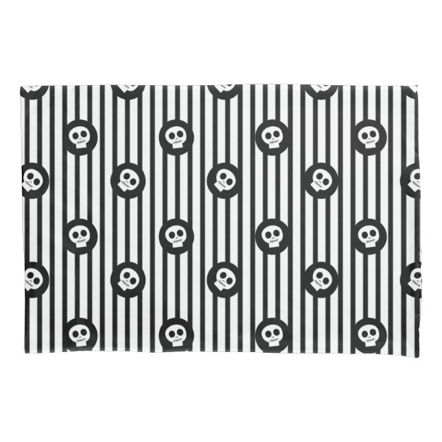 Funda De Cojín Cránulos singulares de piel blanca y negra (Anverso)