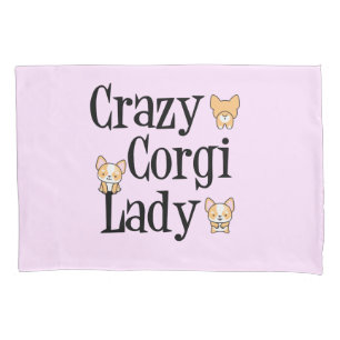 Funda De Cojín Crazy Corgi Lady Pink