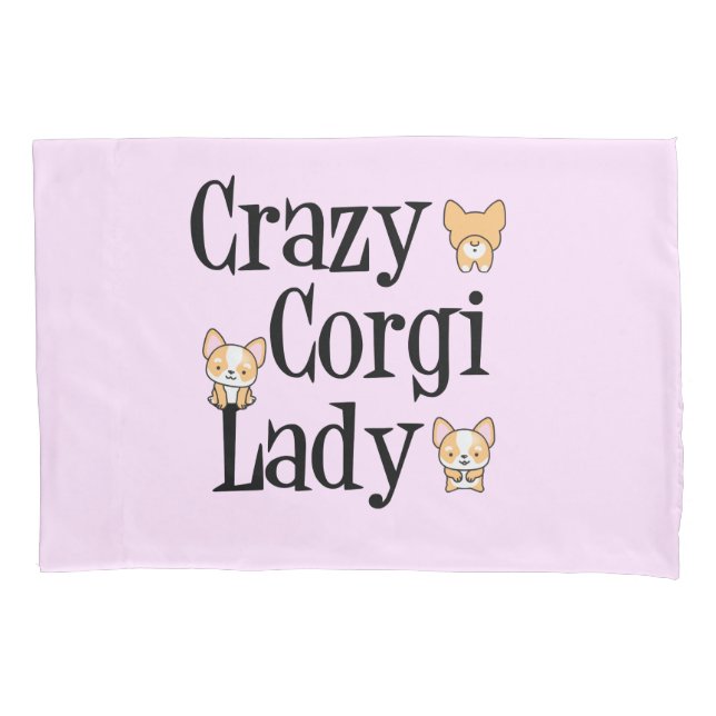 Funda De Cojín Crazy Corgi Lady Pink (Anverso)