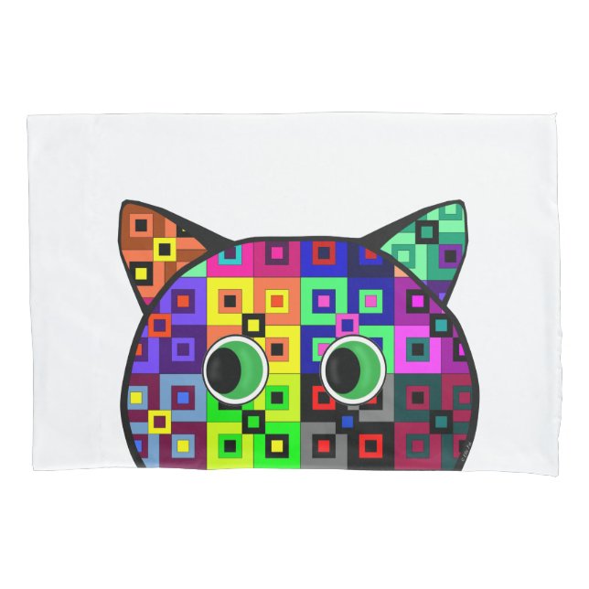 Funda De Cojín Crazy Quilt Cat (Anverso)