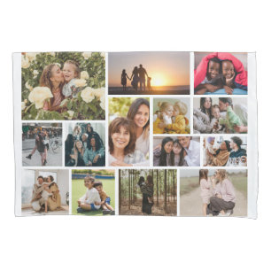 Funda De Cojín Crea tu propia foto de 14 Collages de fotos al rev