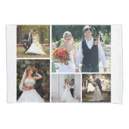 Funda De Cojín Crear su propio Collage de 5 Bodas de fotos