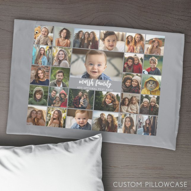 Funda De Cojín Crear un Collage de fotos funky con 27 fotos (Create Your Own Photo Collage Pillowcase)
