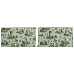 Funda De Cojín Criptídeos Acogedores Nessie Monstruo del Lago Nes