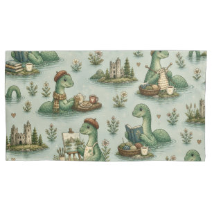 Funda De Cojín Criptídeos Acogedores Nessie Monstruo del Lago Nes