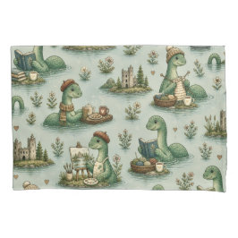 Funda De Cojín Criptídeos Acogedores Nessie Monstruo del Lago Nes