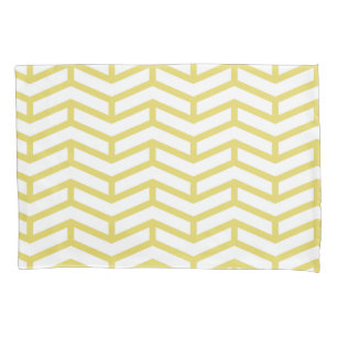 Funda De Cojín Crisp Sharp Arrows Oponente Chevron White Yellow