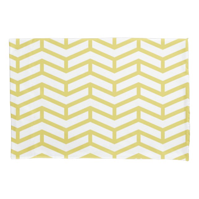Funda De Cojín Crisp Sharp Arrows Oponente Chevron White Yellow (Anverso)
