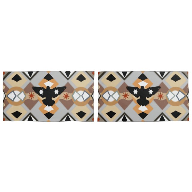 Funda De Cojín Crow nativo americano (Anverso - Set)