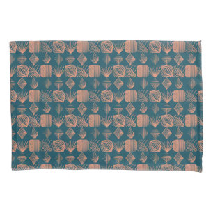 Funda De Cojín Crudo trapo tribal caribeño: Verde azulado, tirado