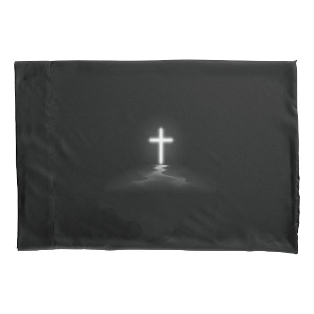 Funda De Cojín Cruz cristiana en la niebla (Anverso)