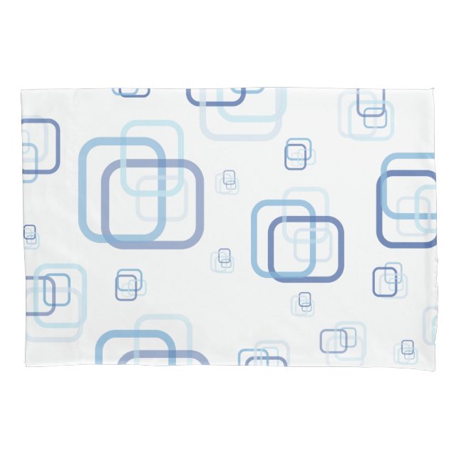 Funda De Cojín Cuadrados azules (Anverso-izquierdo)