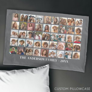 Funda De Cojín Cuadrícula de Collage de fotos cuadrada de 45 con