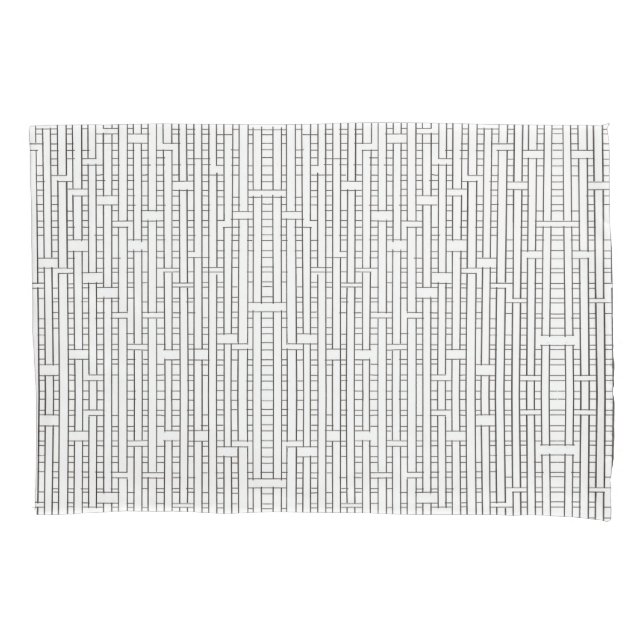 Funda De Cojín Cuadrícula industrial: negro y blanco moderno Mini (Anverso)