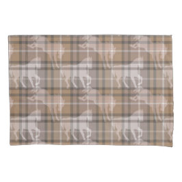 Funda De Cojín Cuadro escocés de caballo equestre marrón y beige