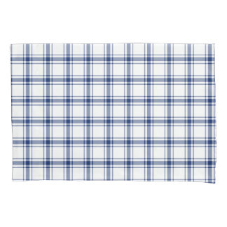 Funda De Cojín Cuadro náutico azul y blanco