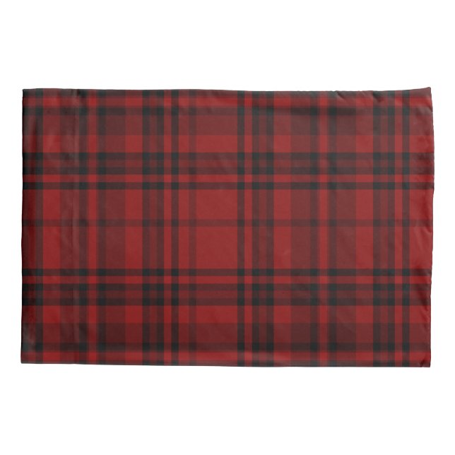 FUNDA DE COJÍN CUADROS DE CAMPO ROJO  (Reverso)